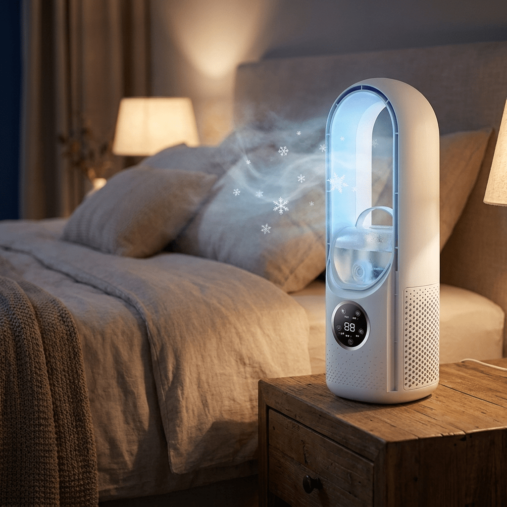 Silent Bladeless Air Cooler for Restful Nights