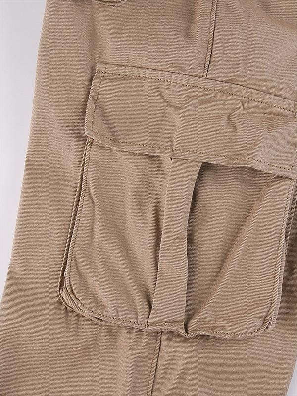 Brown Vintage Cargo Jeans with Patch Pockets