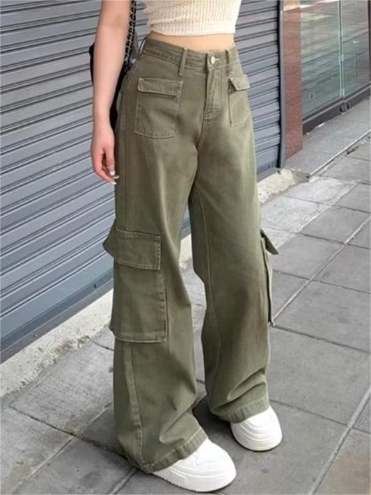 Vintage 90s Green Cargo Jeans