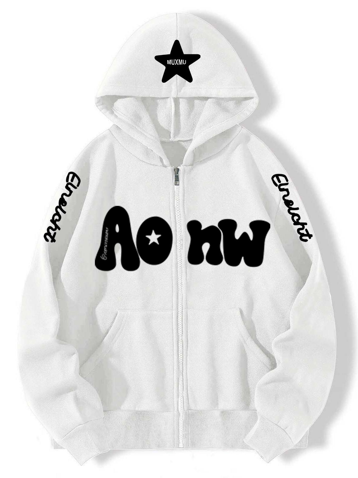 Y2K oversized hoodie met letterprint