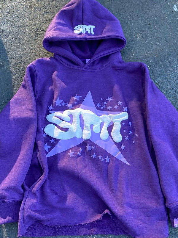 Sweat à capuche surdimensionné multicolore avec inscription Y2K