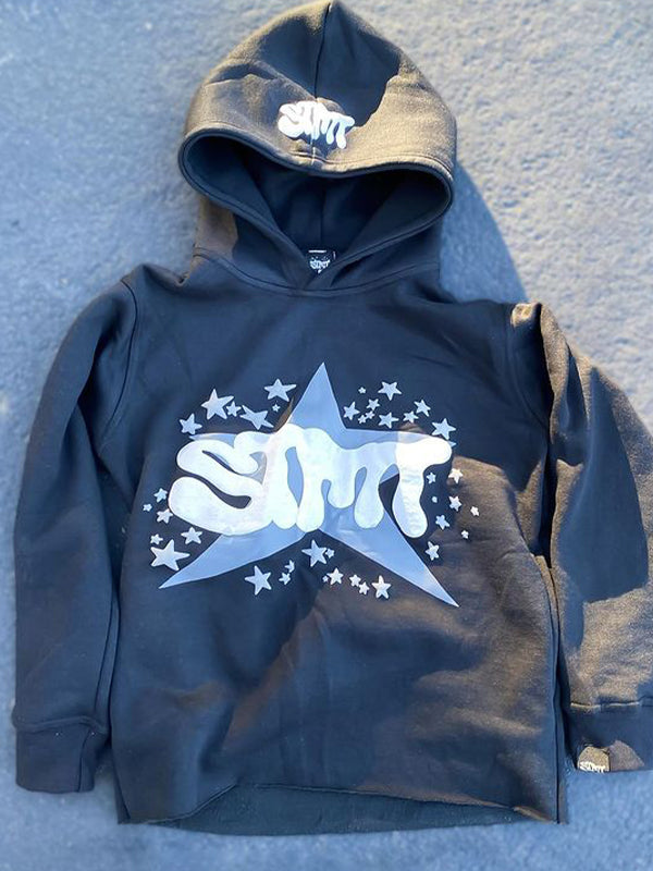 Sweat à capuche surdimensionné multicolore avec inscription Y2K