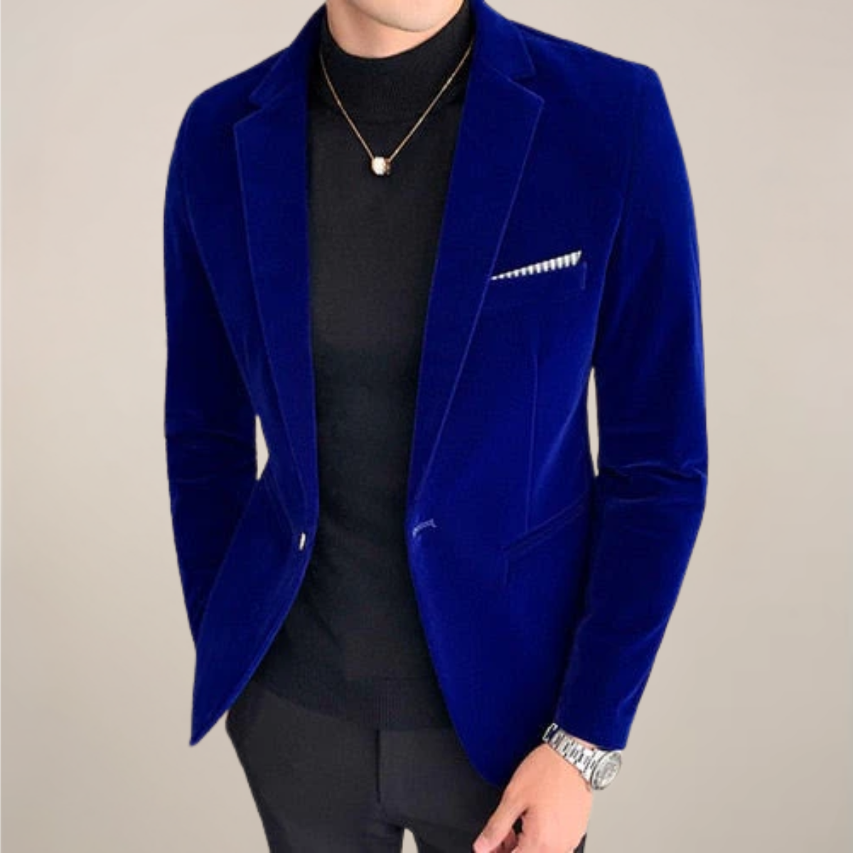 Men's Formal Slim Fit Blazer Jacket | One-Button Lapel