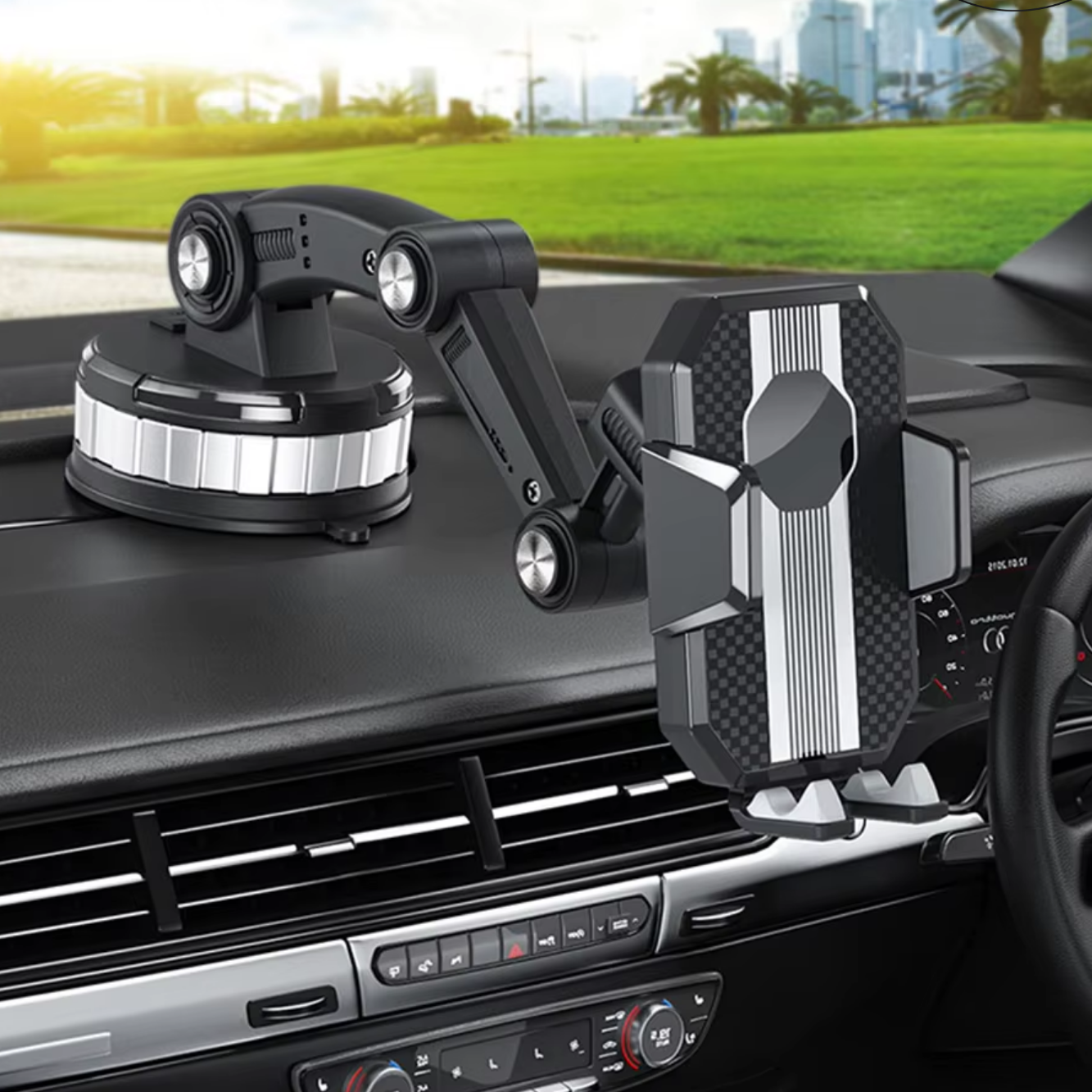 Car Phone Holder | Strong Suction Cup Grip | 360° Rotation | One-Hand Operation