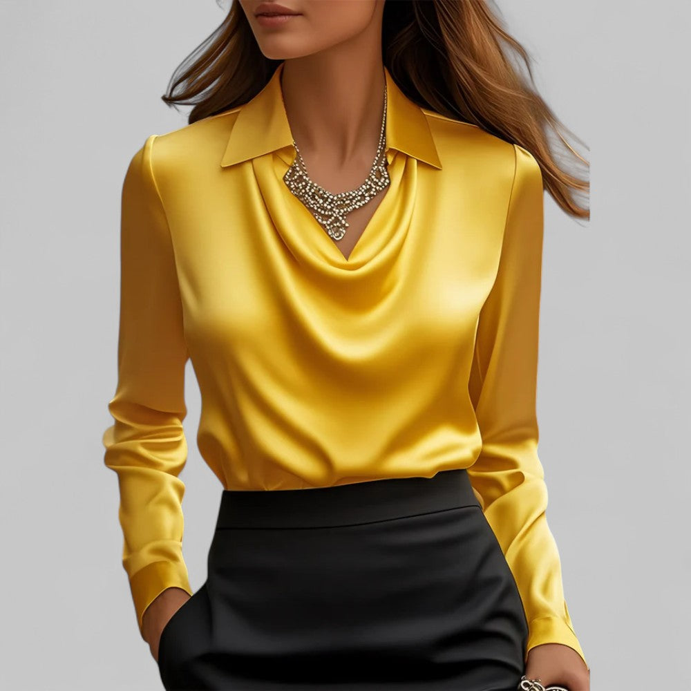 Women’s Waterfall Neck Blouse | Long Sleeves