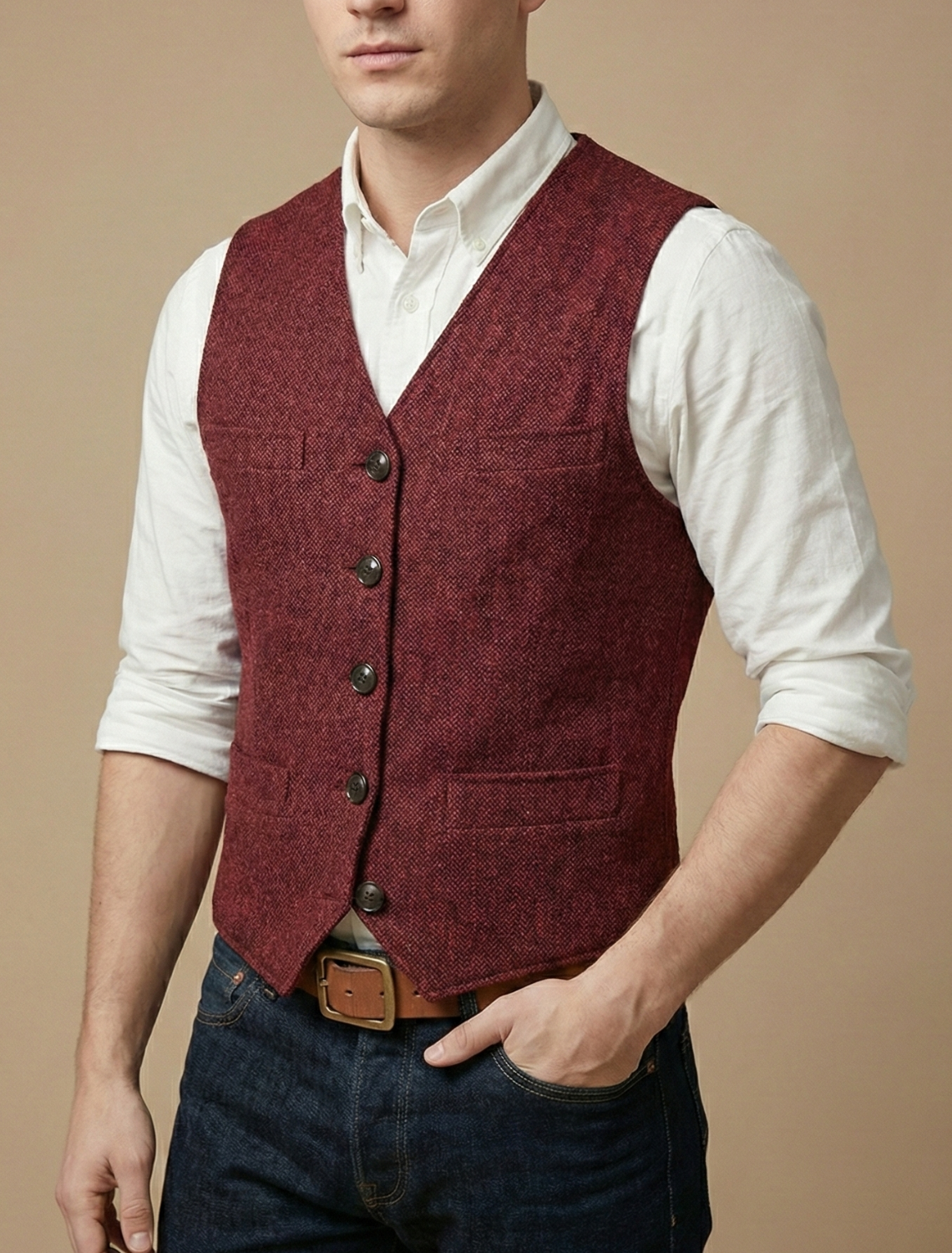 Men’s Button-Up Vest | Business Casual