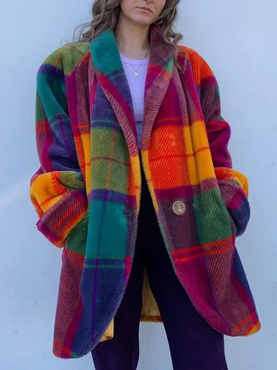Women's Oversized Winter Coat | Plaid
