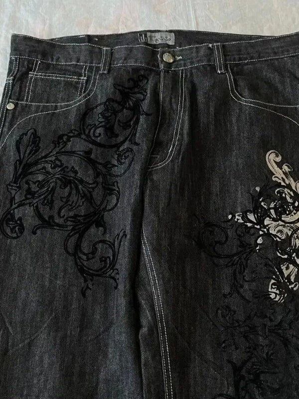 Jean boyfriend noir vintage ample style skateboard