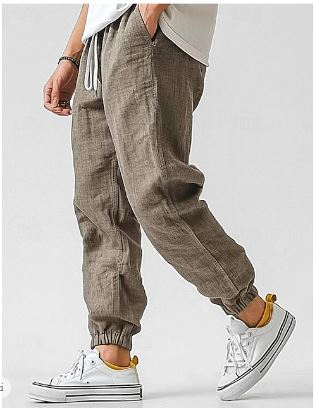 Men's Loose Fit Linen Pants | with Drawstring and Pockets