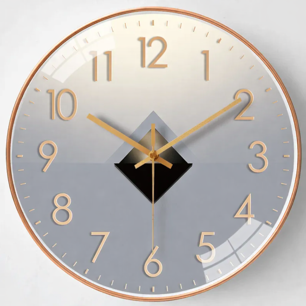 20 cm Silent Wall Clock with Classic Design in Plastic and Glass – Elegant and Easy to Read for Any Room