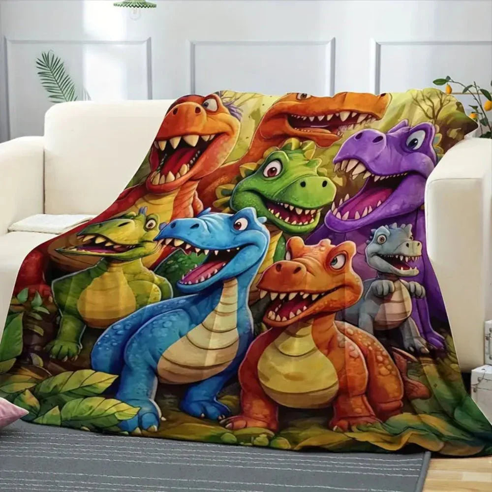 Dinosaur Print Throw Blanket for Kids' Room Decor