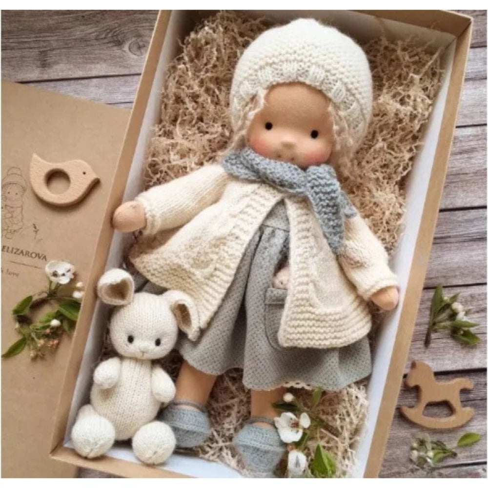 Waldorf-Style Plush Doll Toy for Kids - Kawaii Design