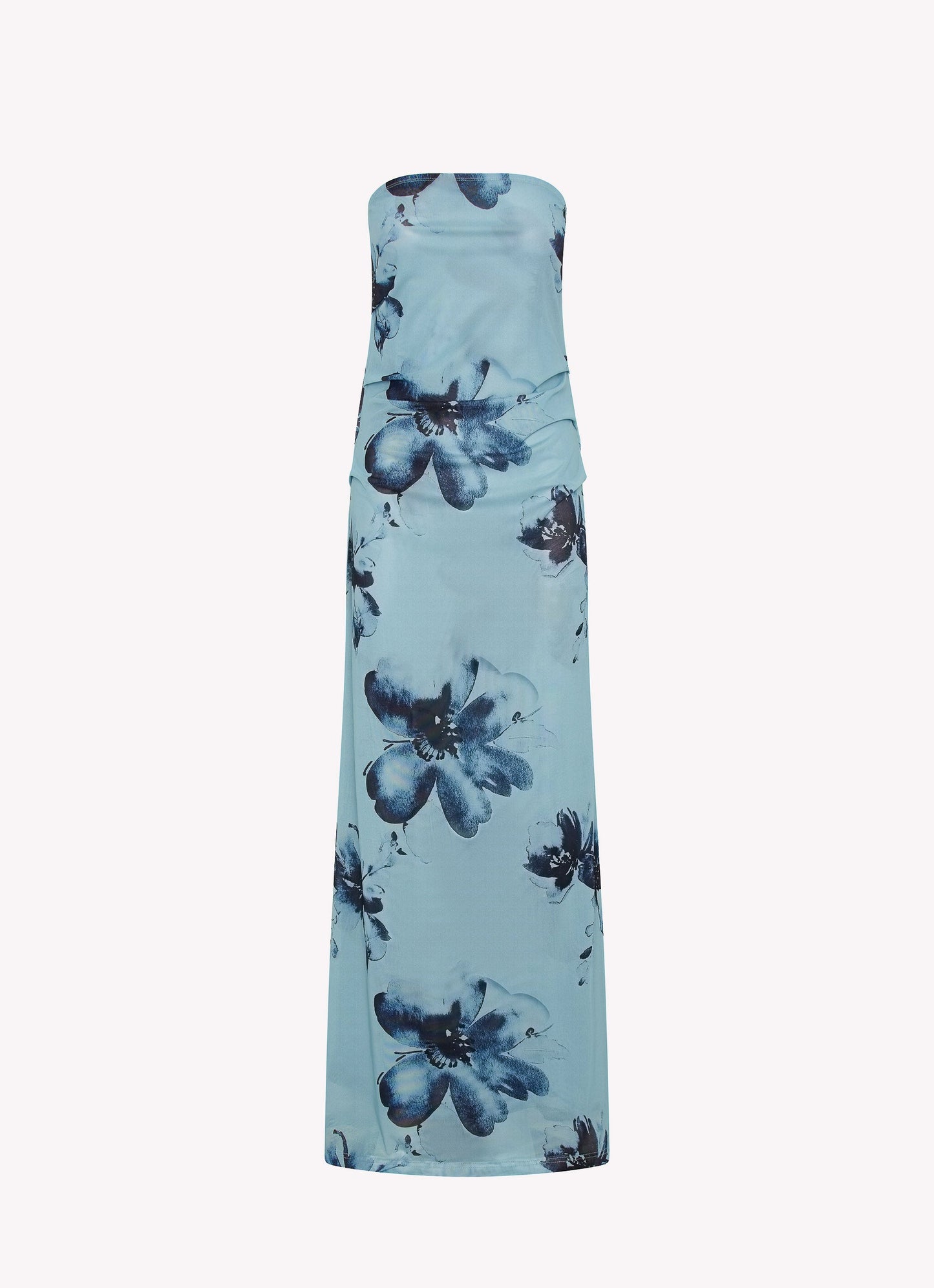Massima Maxi-jurk - Blauwzwarte bloemenprint