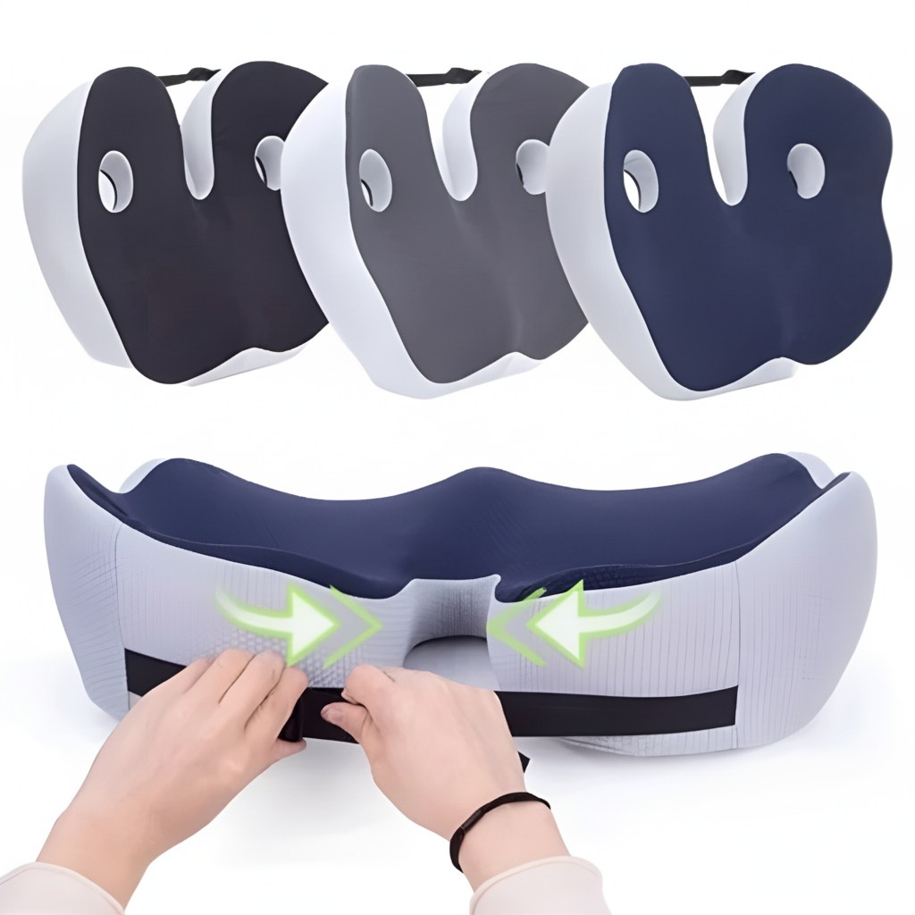 Memory Foam Seat Cushion for Sit Bone Support - Ideal for Office and Car Use