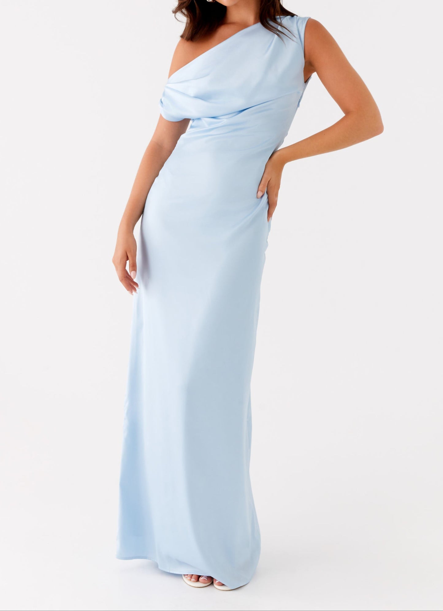 Emily Satin Maxi Dress - Blue