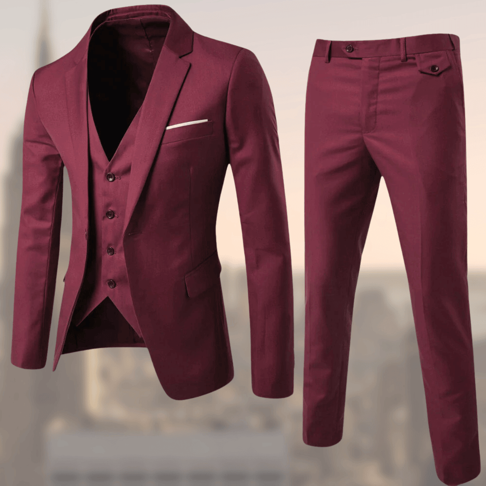 Men's Three-Piece Formal Suit | Blazer, Vest, and Trousers