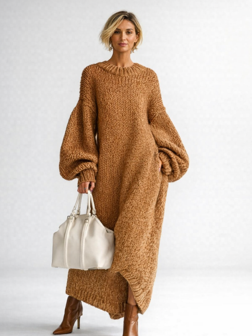 Women's Chunky Knit Oversized Sweater Dress | Winter