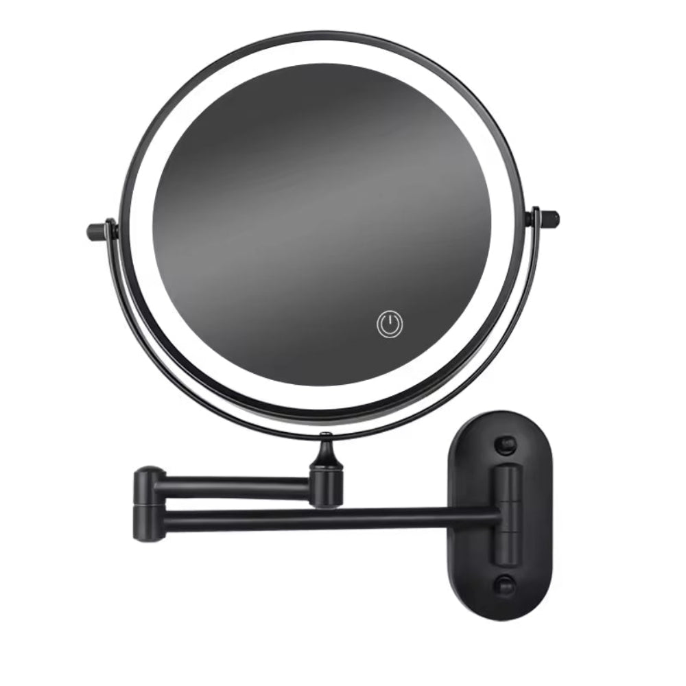 Rechargeable LED Wall-Mounted Makeup Mirror with Adjustable Lighting