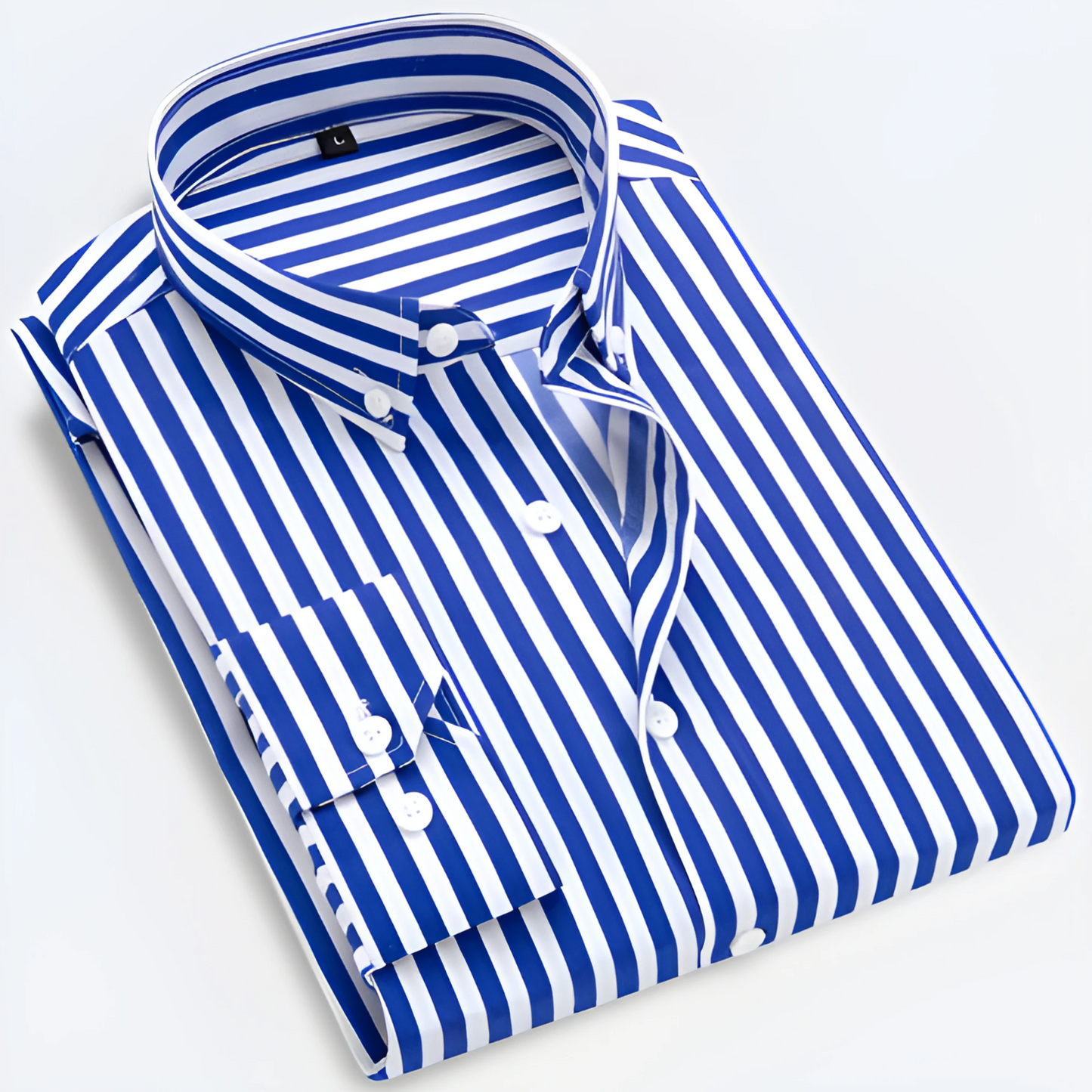 Men’s Striped Button-Up Shirt | Long Sleeves