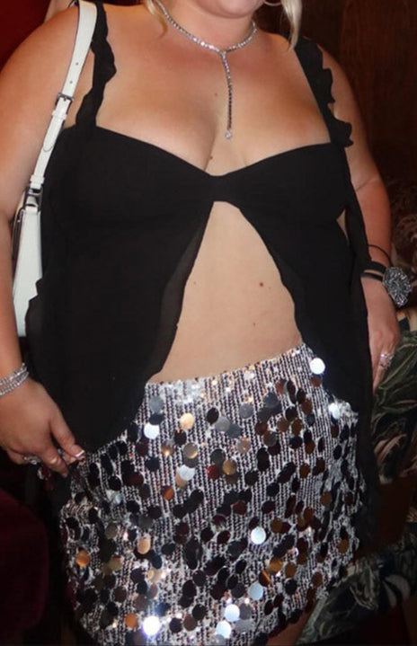 Isabetta zilveren minirok met pailletten