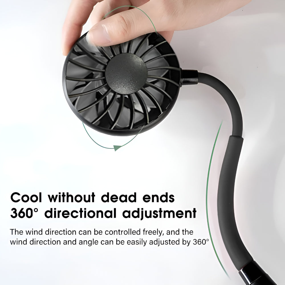 Portable Hands-Free Rechargeable Neck Fan Cooling Device