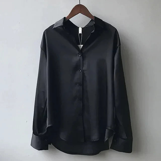 Women's Collar Long Sleeve Formal Blouse | Button Placket