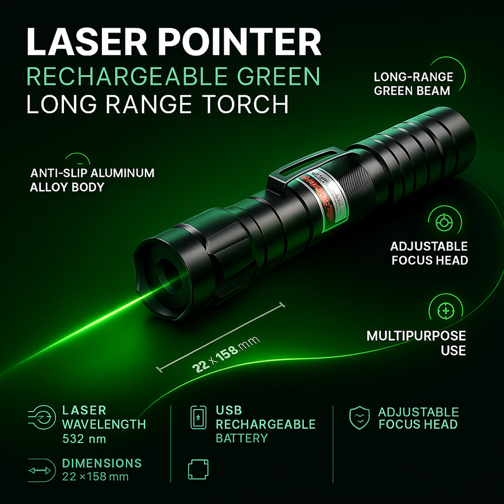 Long Range Rechargeable Green Laser Pointer Precision Tool