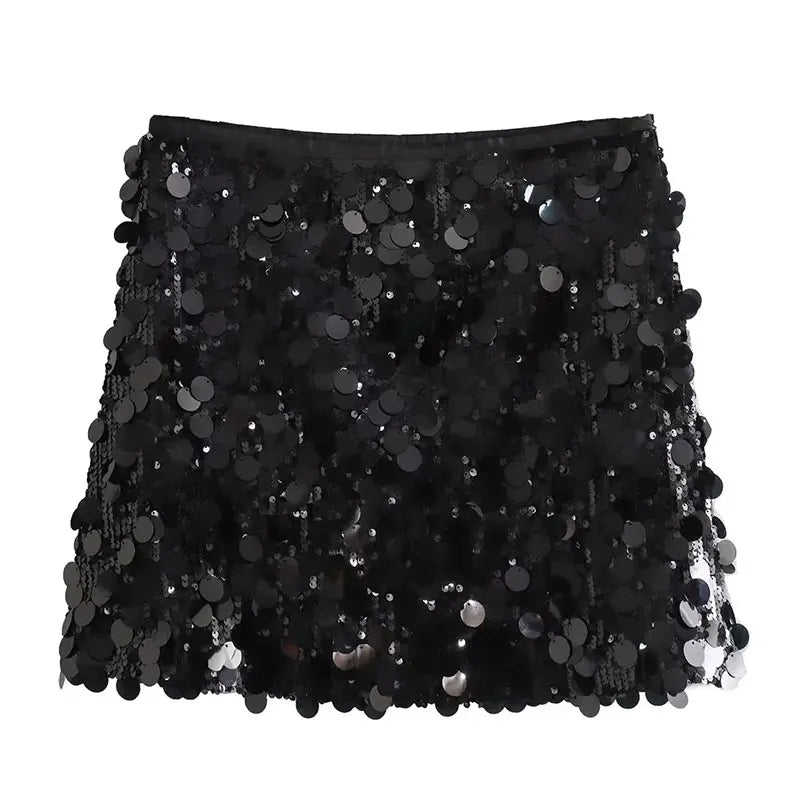 Women’s Glittering High-Waisted Skirt | Mini