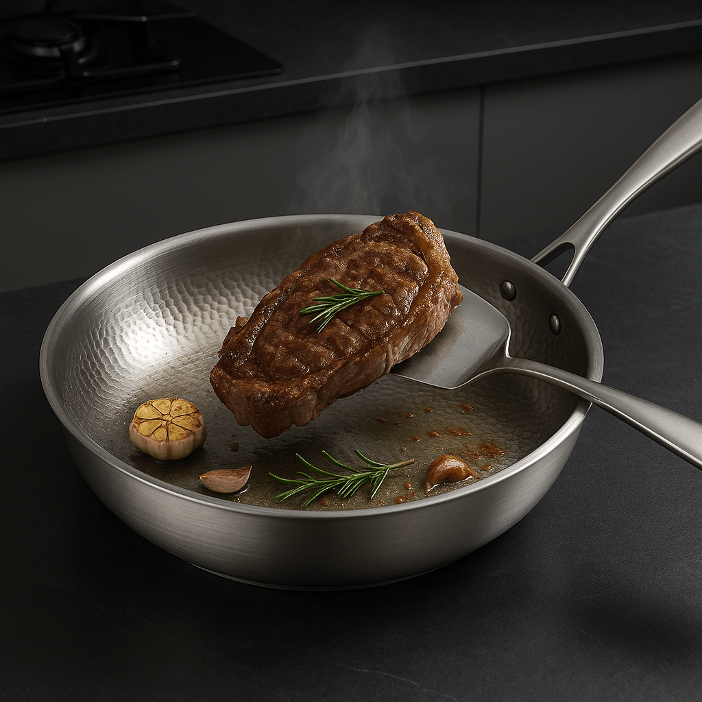 Premium Scratch-Resistant Titanium Frying Pan 2.0 - Coating-Free Design for Perfect Frying Results