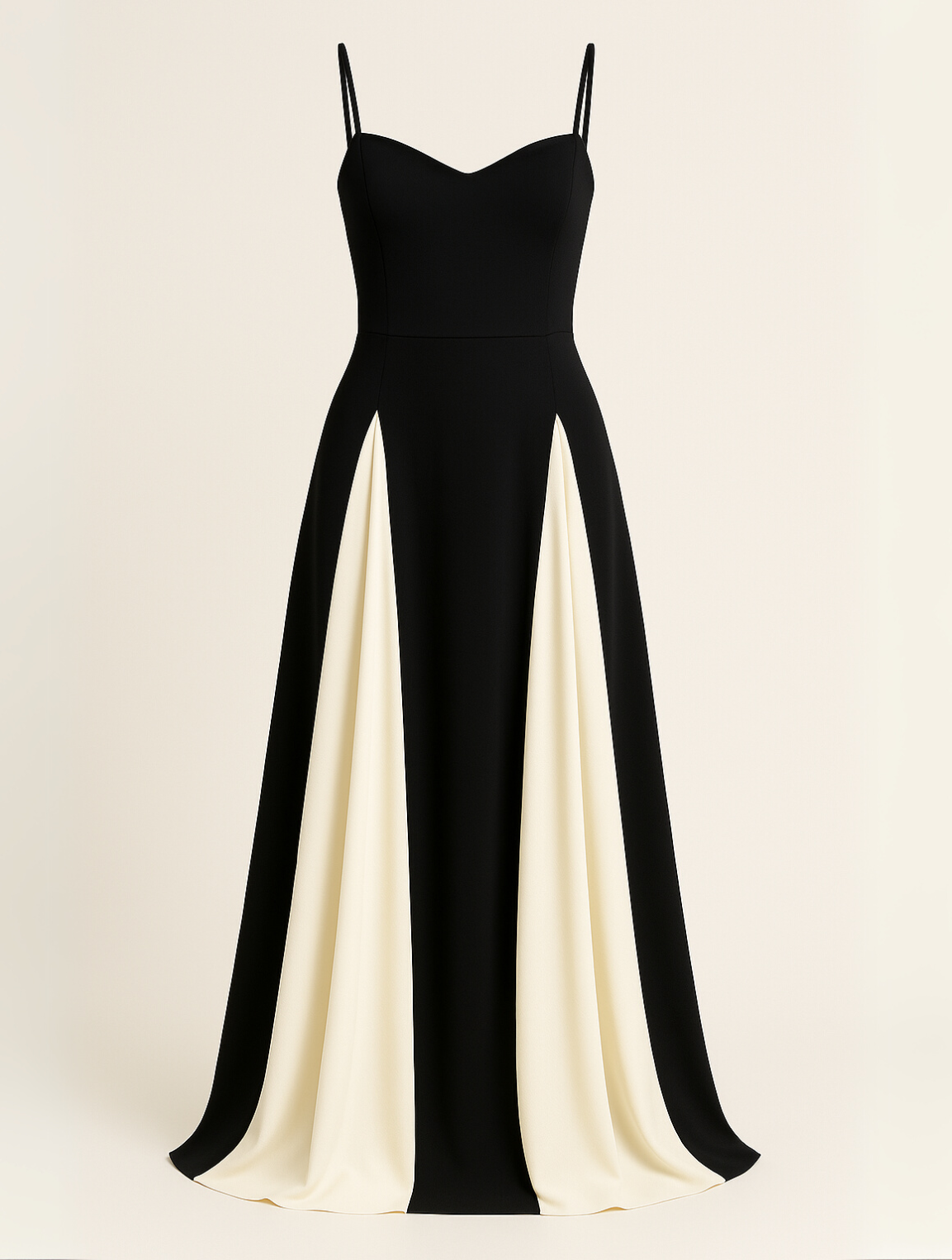 Women's Two-Tone Pleated Evening Gown | Sweetheart Neckline