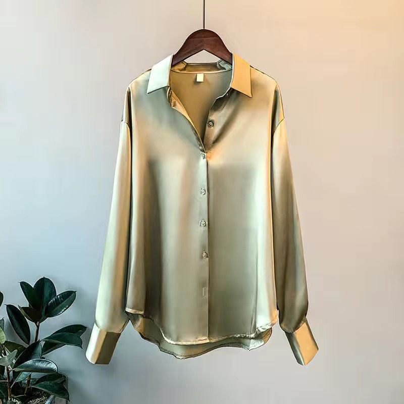 Women's Formal Long Sleeve Blouse with Collar | Loose Fit