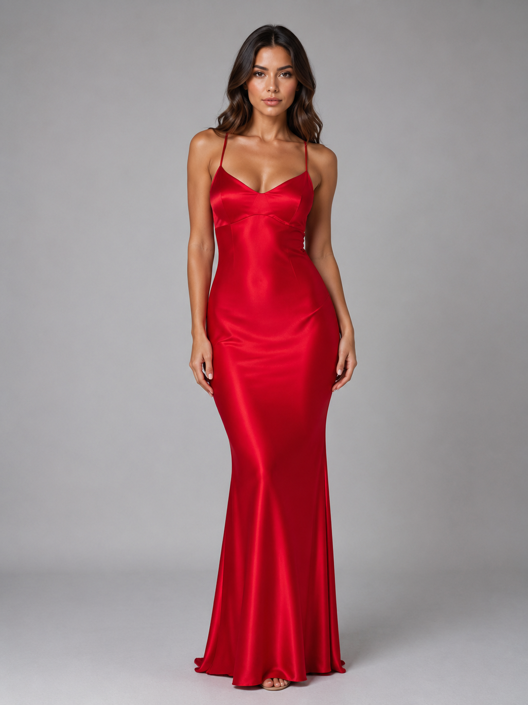 Women's Prom Evening Maxi Gown | with Spaghetti Straps
