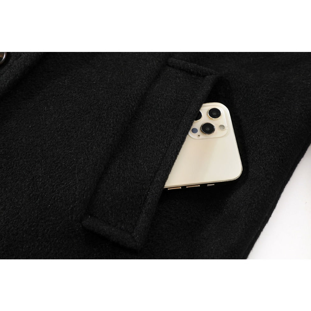 Dubbelrijs lange jas met riem voor dames - Lucia