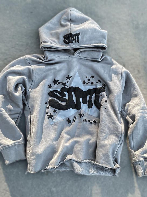 Sweat à capuche surdimensionné multicolore avec inscription Y2K