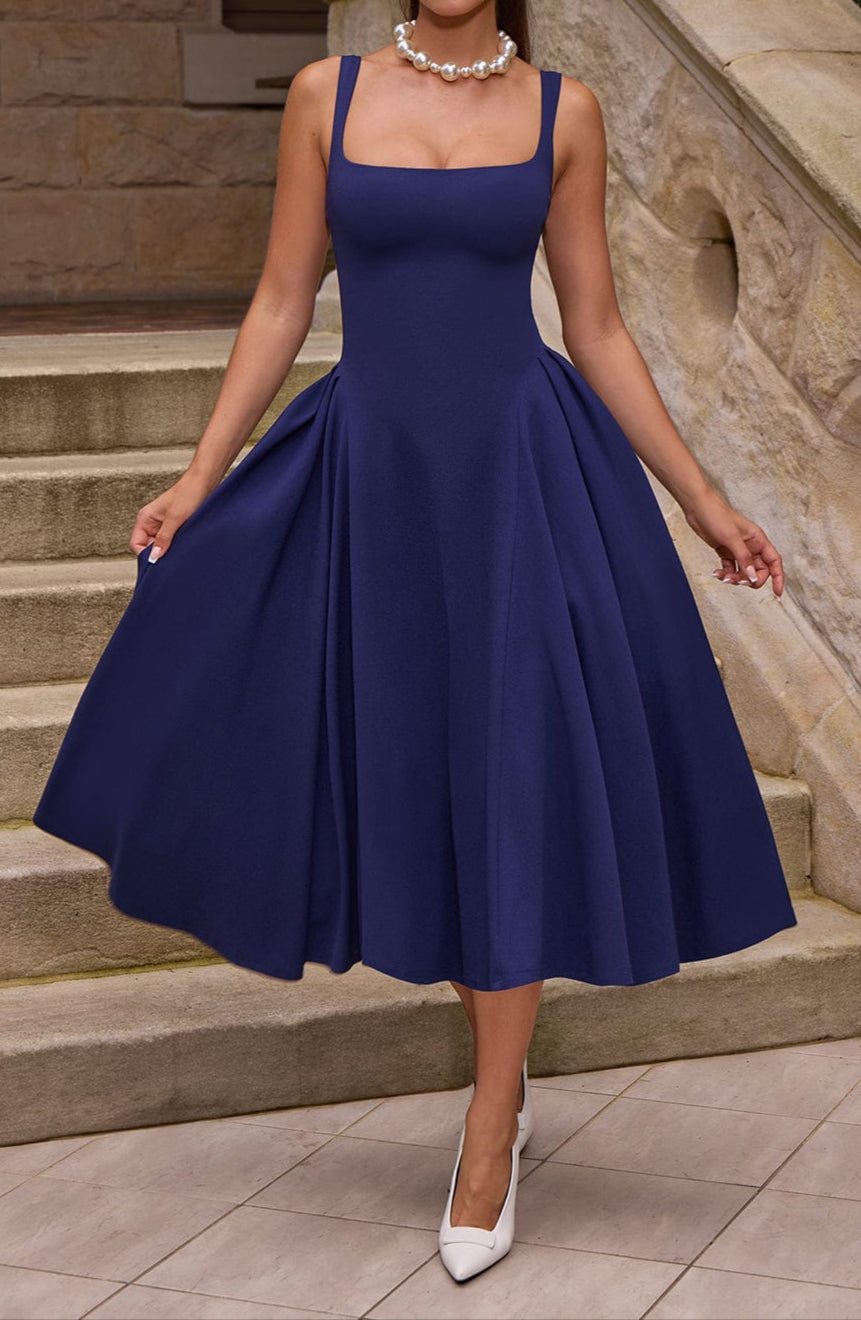 karen kane brigitte midi dress Karen Kane Brigitte Midi Dress In Navy
