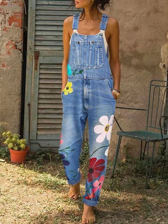 Women's Floral Pattern Jumpsuit | Casual