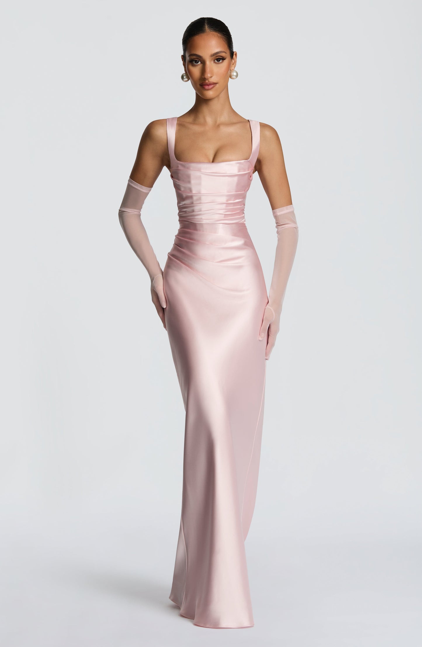 Women's Pink Wedding Guest Dress | Maxi