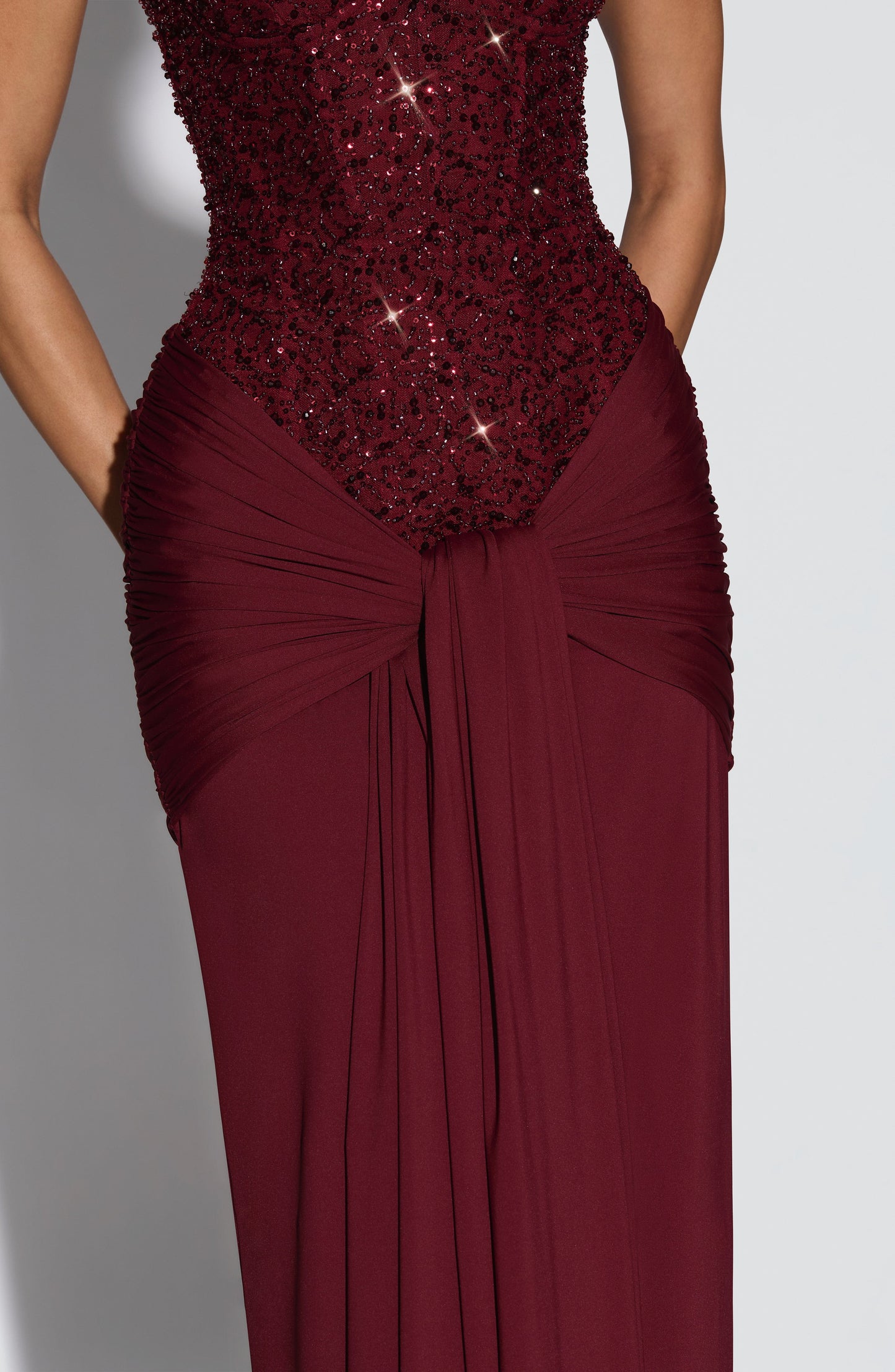 Women's Strapless Maxi Occasion Dress | Burgundy