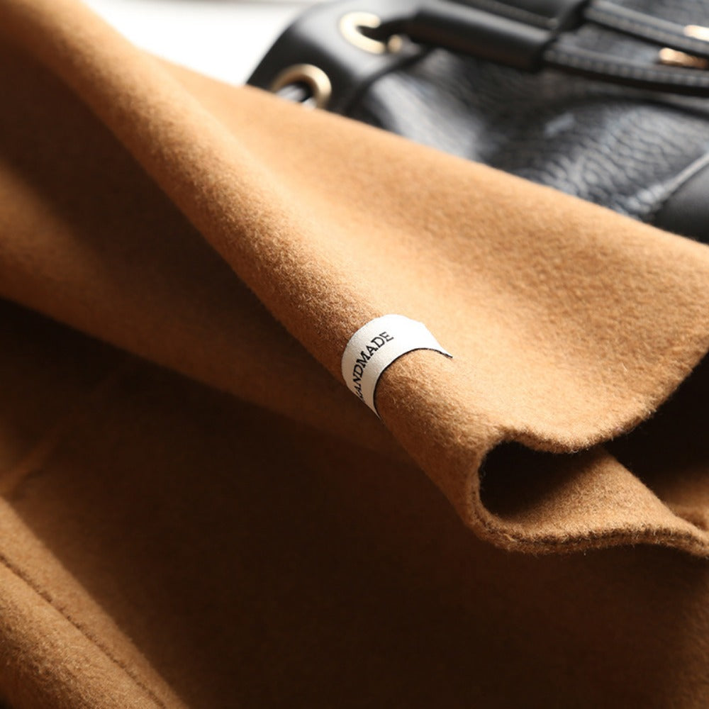 Dubbelrijs wolmix jas voor dames - Daria