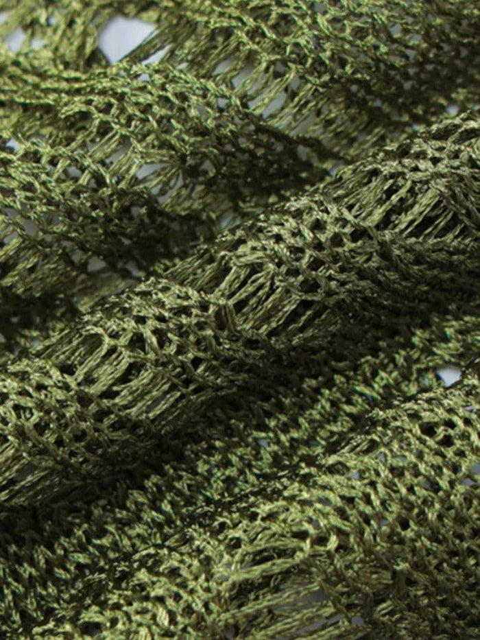 Robe longue découpée dos nu vintage verte