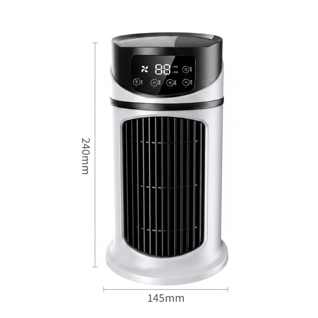Portable Evaporative Air Cooler with Fan and Humidification