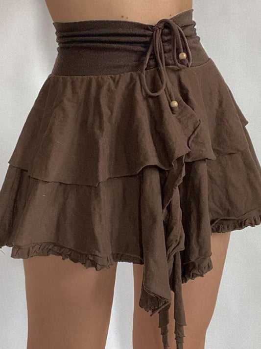 Vintage Lace Double Layer Mini Skirts
