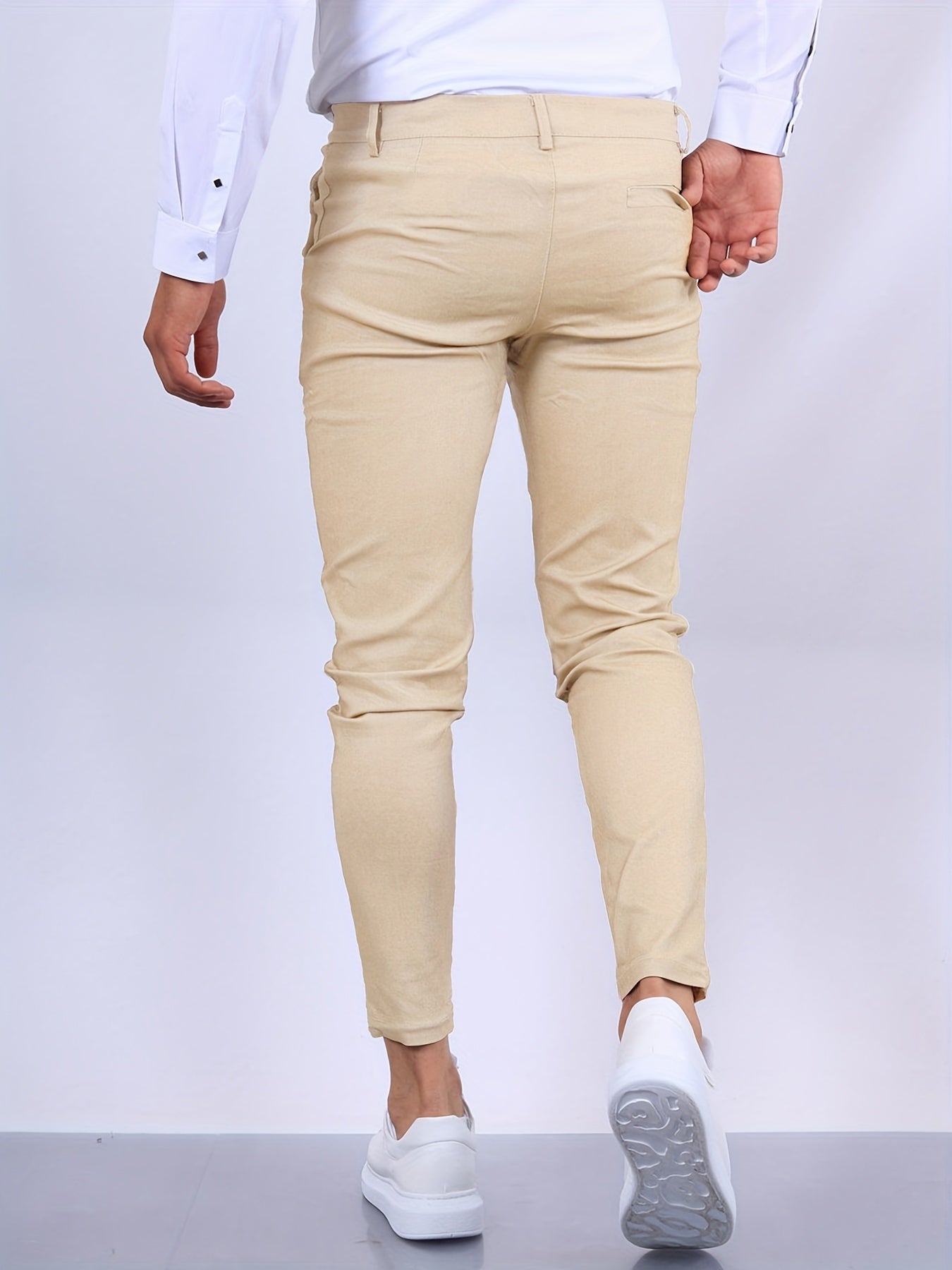 Heren chino broek met taps toelopende pijpen | Slim fit
