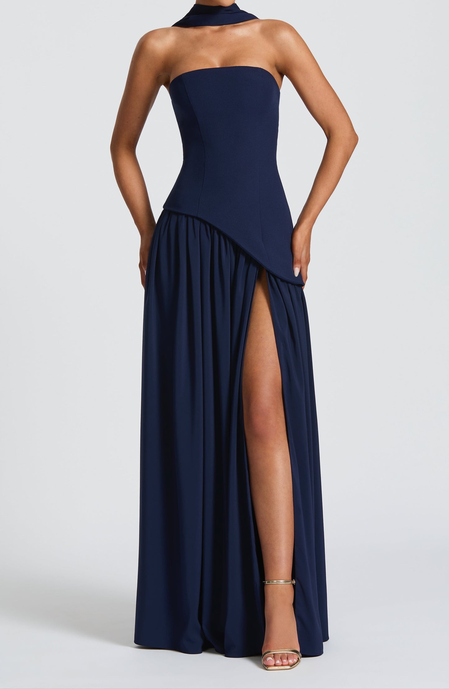Robe longue Amalia - Bleu marine