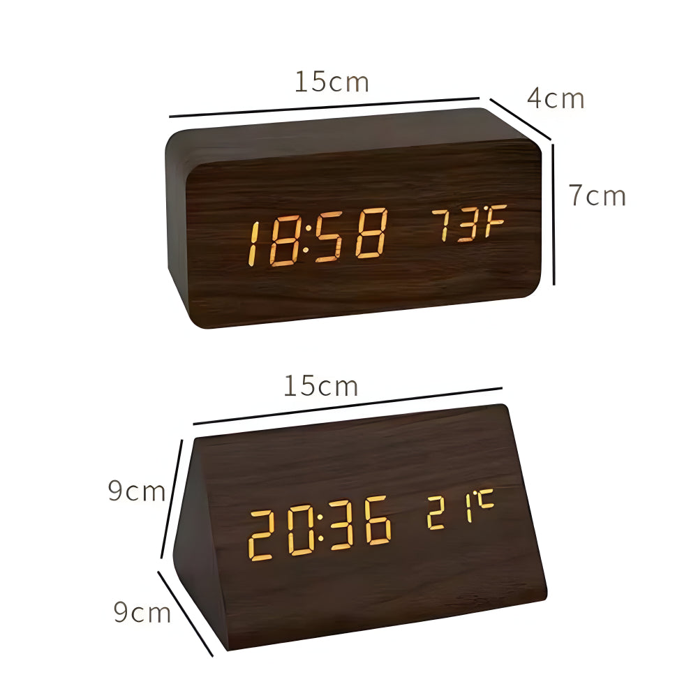Modern Wooden Digital LED Alarm Clock