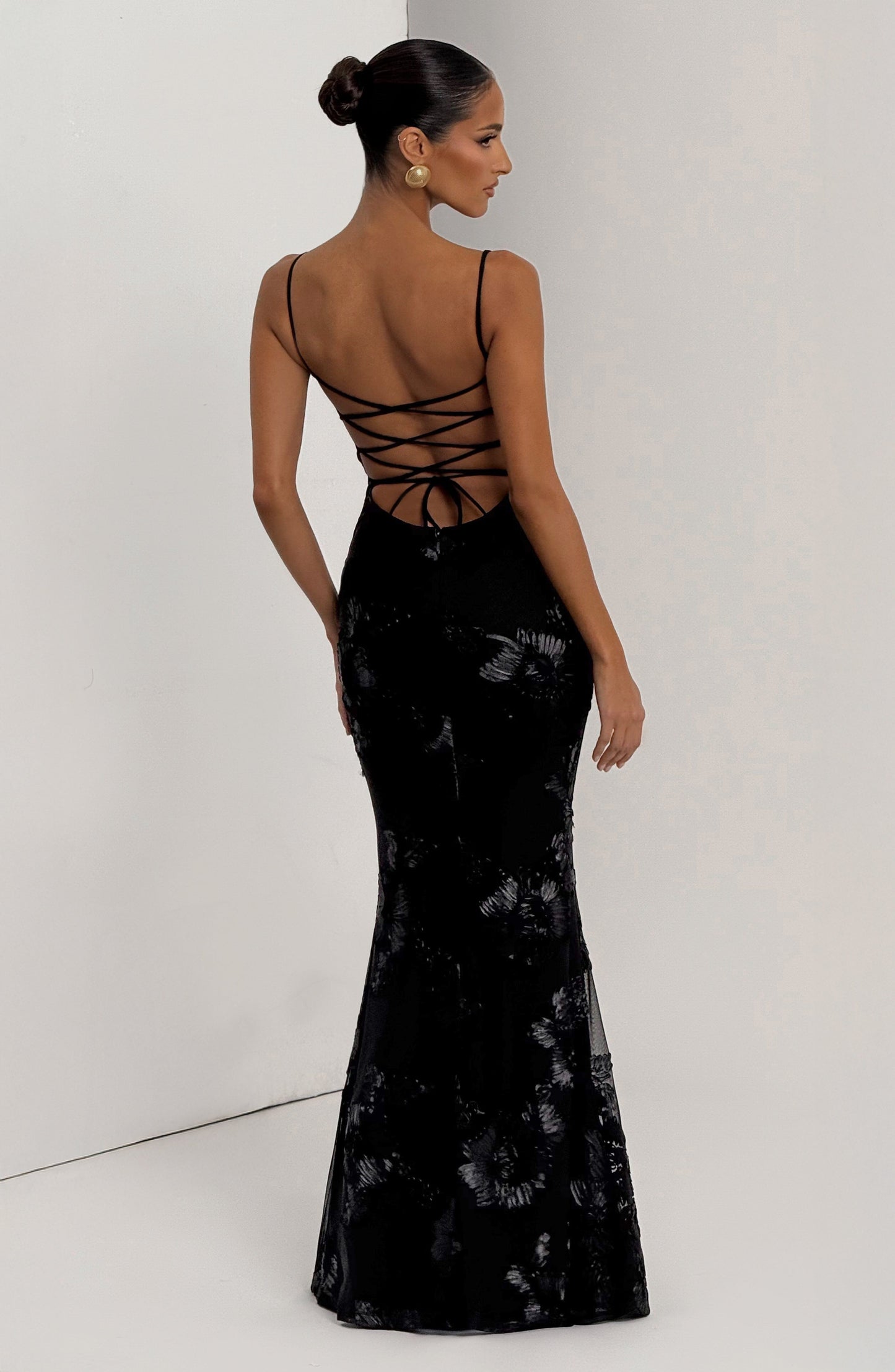Women's Maxi Wedding Guest Dress | Black