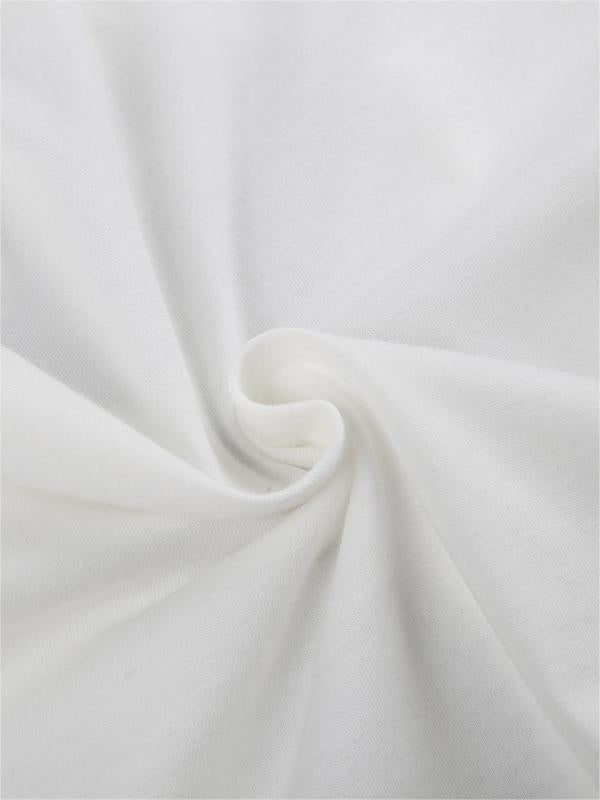 Crop top blanc à imprimé chat noir