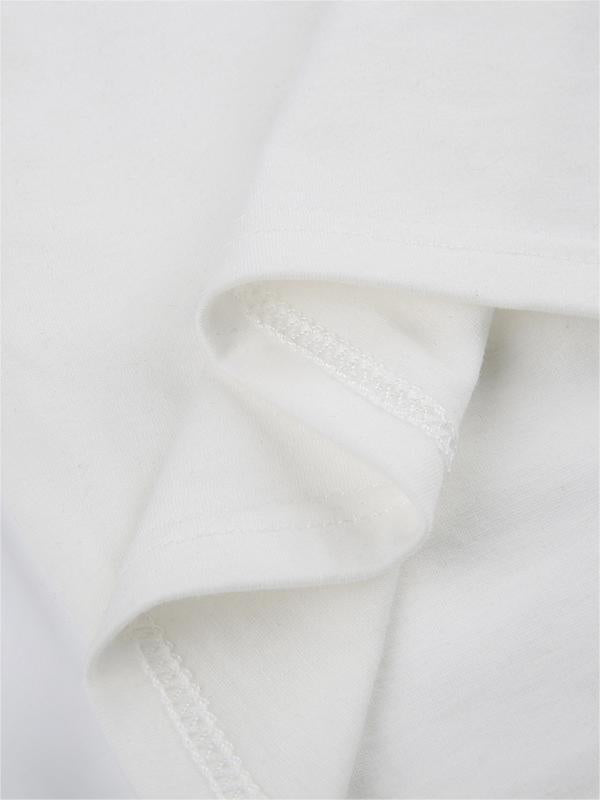 Crop top blanc à imprimé chat noir