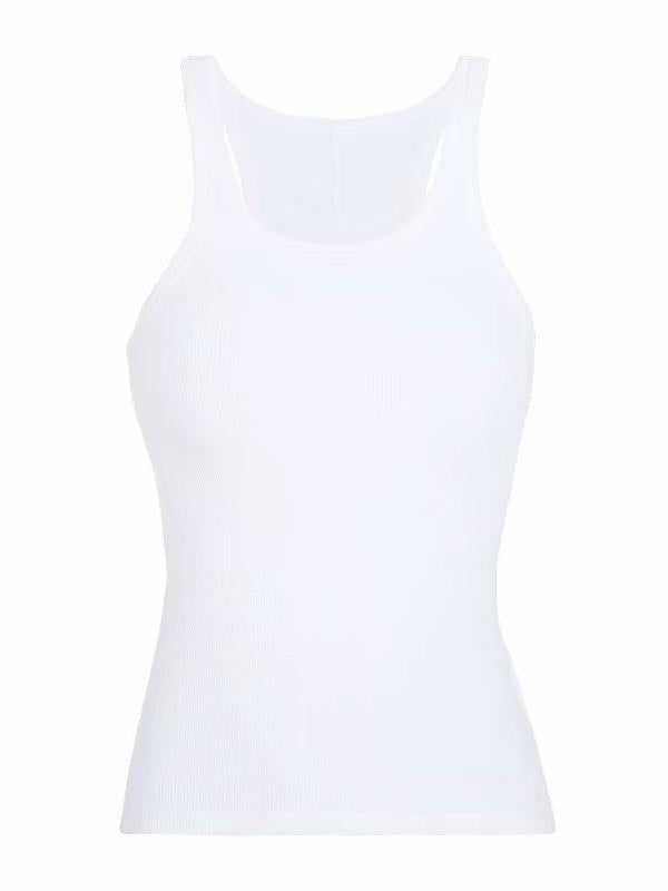 Basic Stretch Knit Cami Tank Top in White and Black