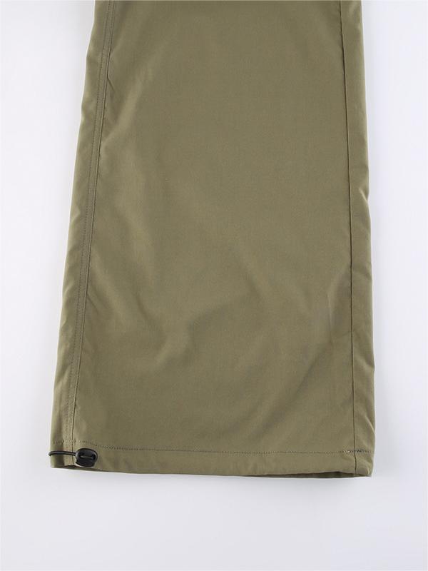 Green Cargo Pants with Straight Leg and Pockets